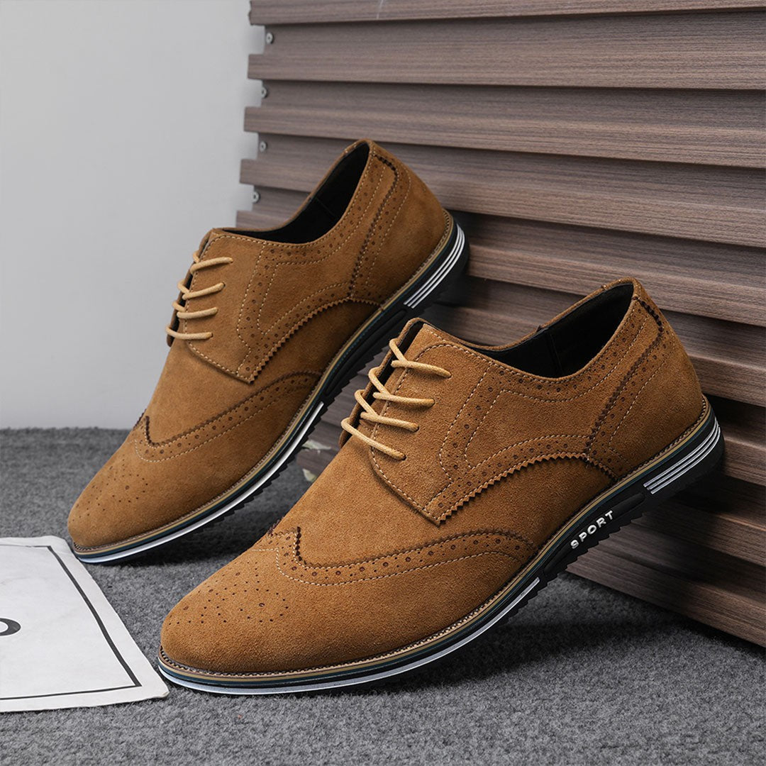 Oak & Sole - Derby Comfortable Elegant Suede Shoes - Brown