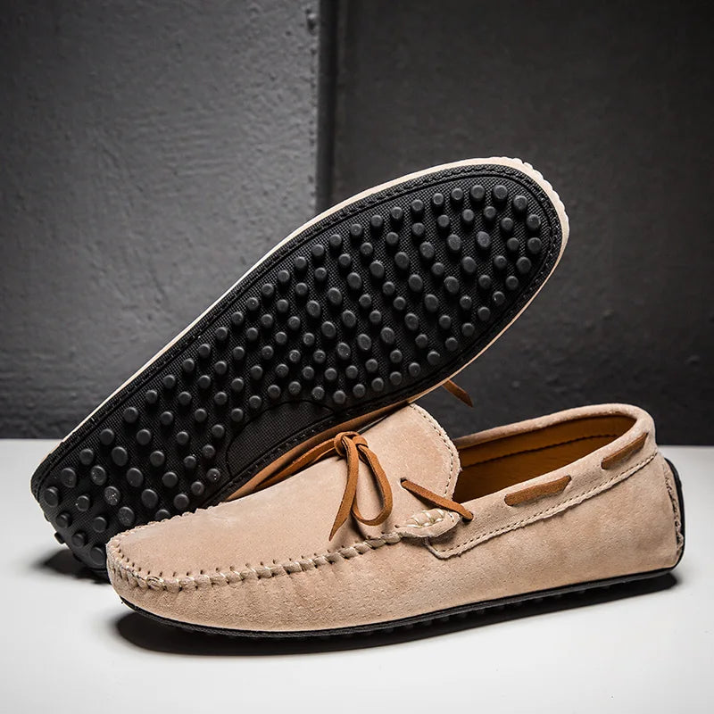 Oak & Sole - Vermont Elegant Comfortable Premium Suede Loafers – Beige