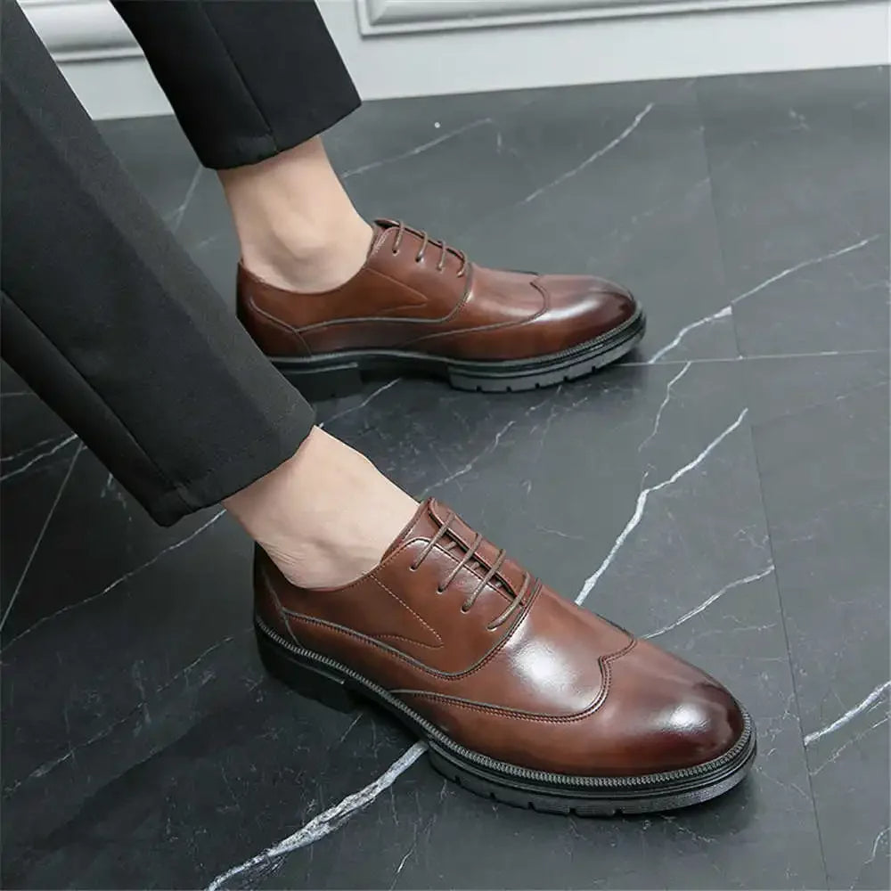 Oak & Sole - High-Shine Premium Leather Smart Shoes - Brown