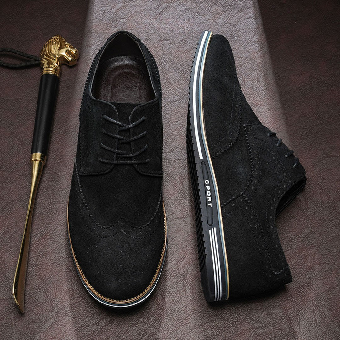 Oak & Sole - Derby Comfortable Elegant Suede Shoes - Black