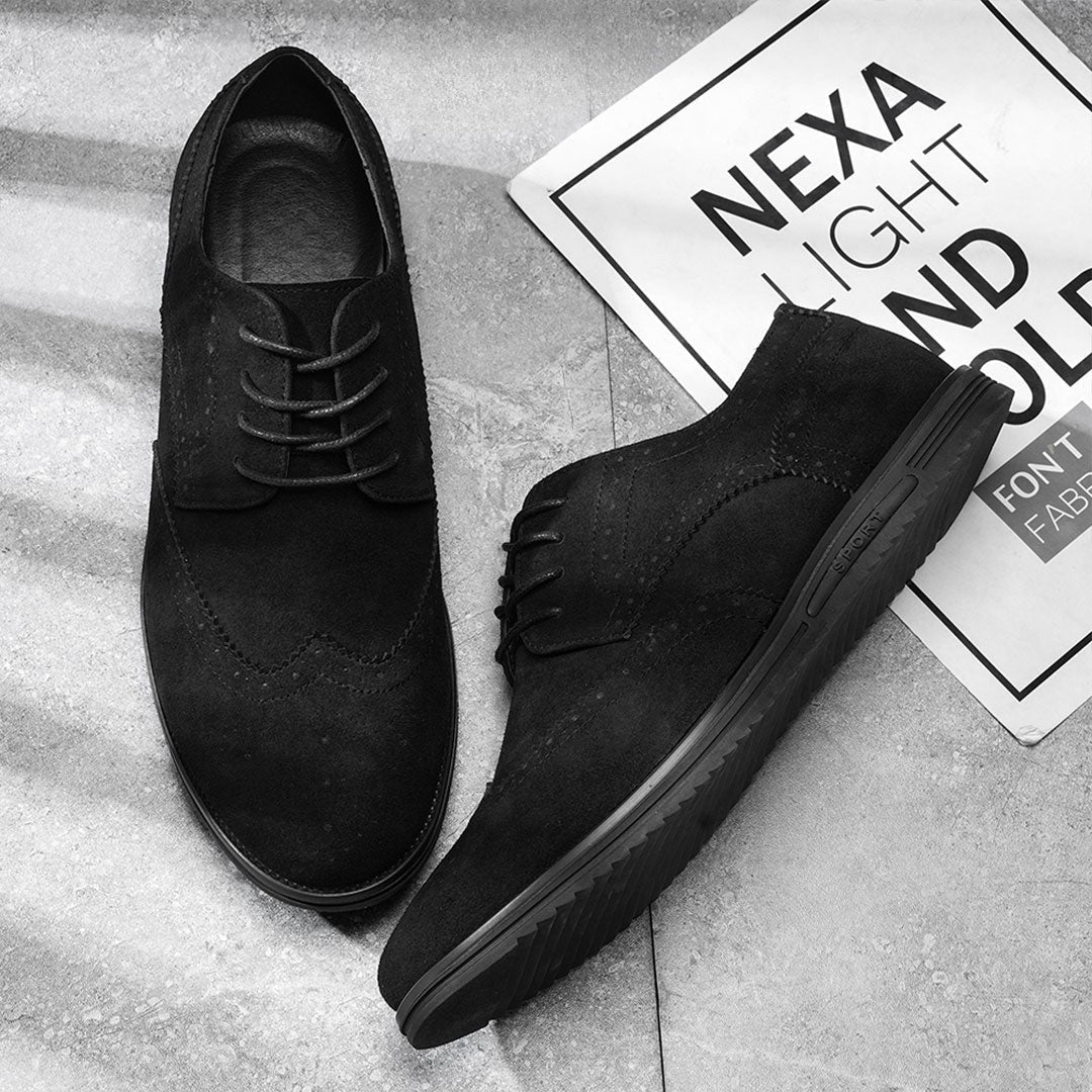 Oak & Sole - Derby Comfortable Elegant Suede Shoes – Jet Black