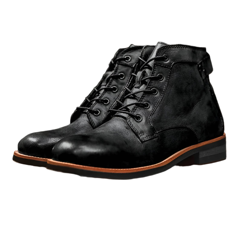 Oak & Sole - Frontier Comfortable Hard-Wearing Leather Boots - Black