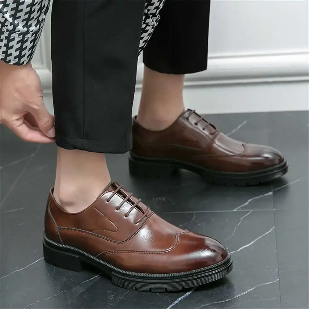 Oak & Sole - High-Shine Premium Leather Smart Shoes - Brown