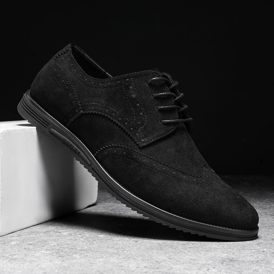 Oak & Sole - Derby Comfortable Elegant Suede Shoes – Jet Black