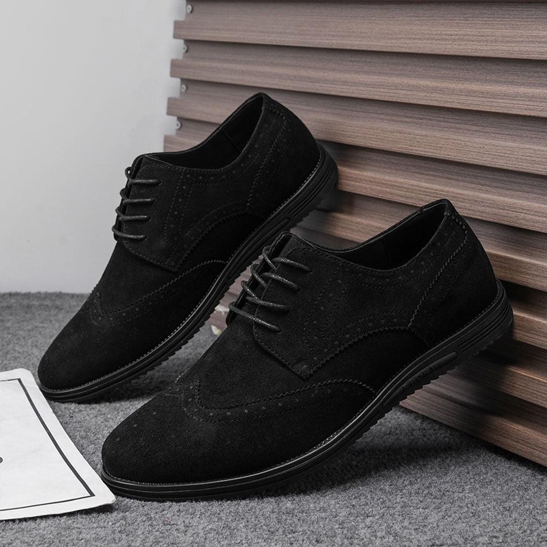 Oak & Sole - Derby Comfortable Elegant Suede Shoes – Jet Black