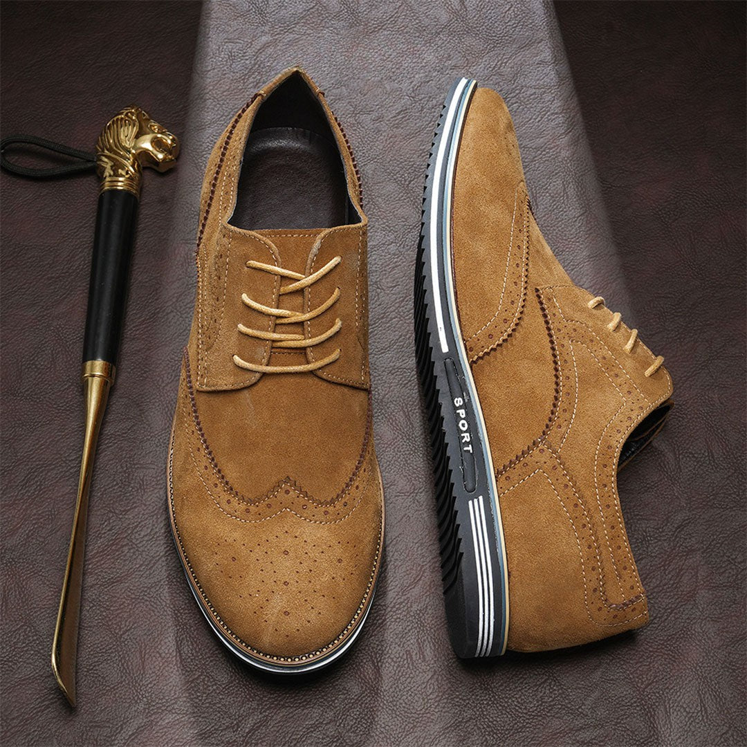 Oak & Sole - Derby Comfortable Elegant Suede Shoes - Brown