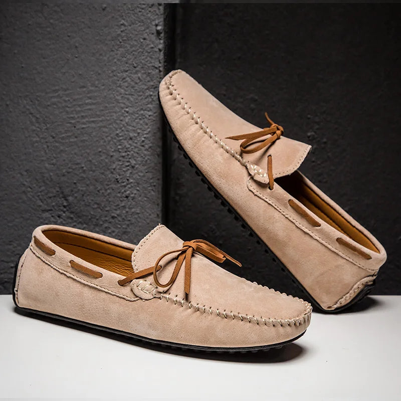 Oak & Sole - Vermont Elegant Comfortable Premium Suede Loafers – Beige