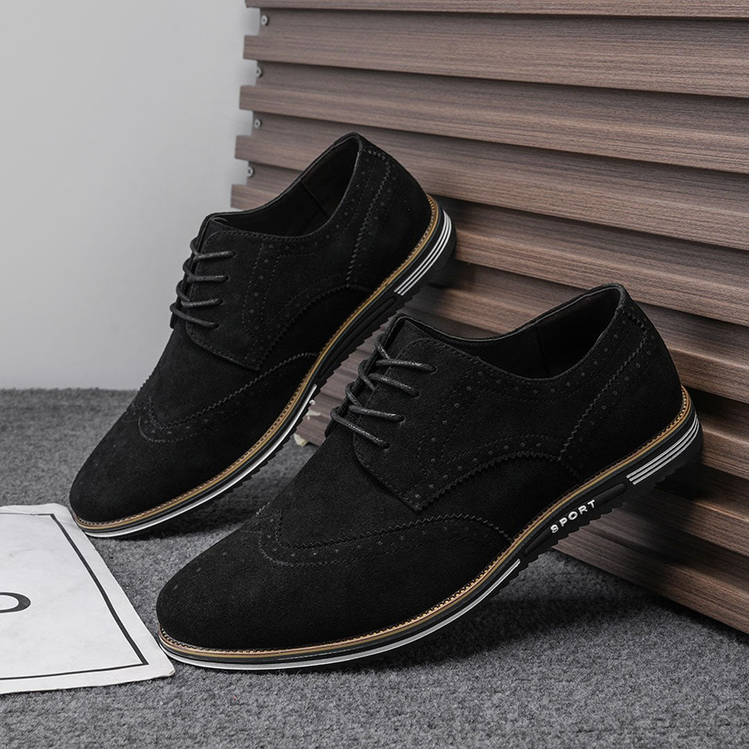 Oak & Sole - Derby Comfortable Elegant Suede Shoes - Black