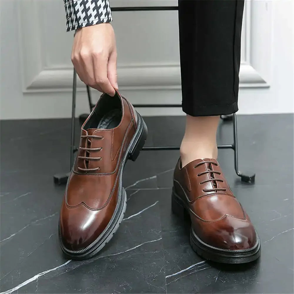 Oak & Sole - High-Shine Premium Leather Smart Shoes - Brown