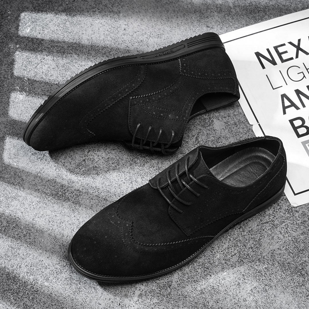 Oak & Sole - Derby Comfortable Elegant Suede Shoes – Jet Black