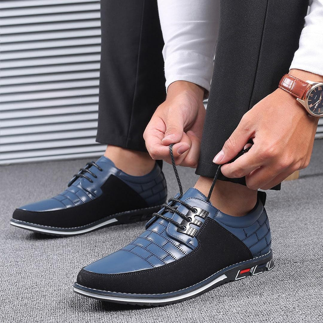 Oak & Sole - Oxford Comfortable, Durable Leather Dress Shoes - Blue