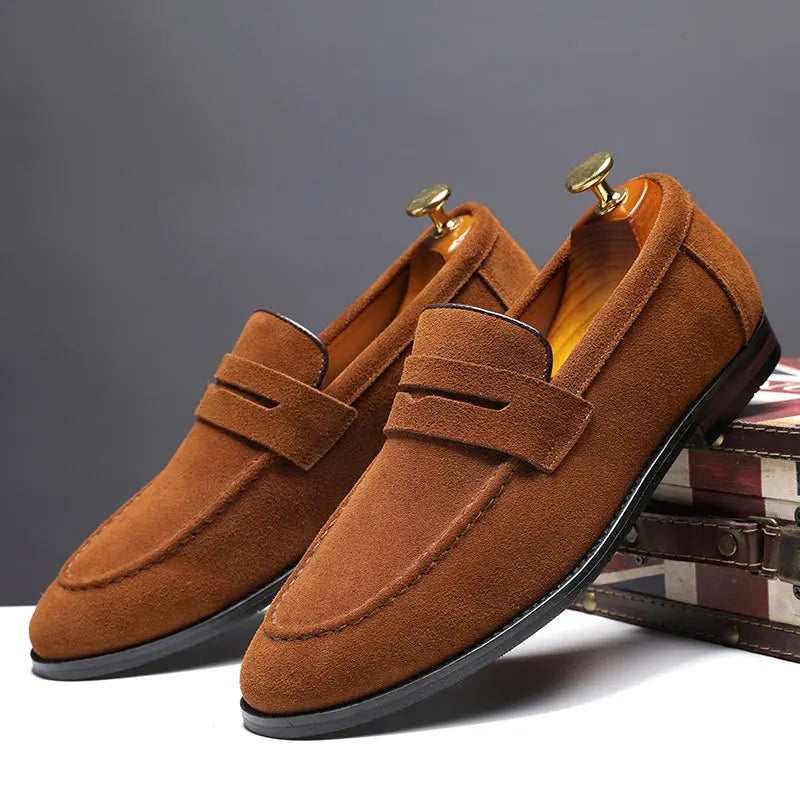 Oak & Sole - Marlow Elegant Premium Suede Loafers - Brown