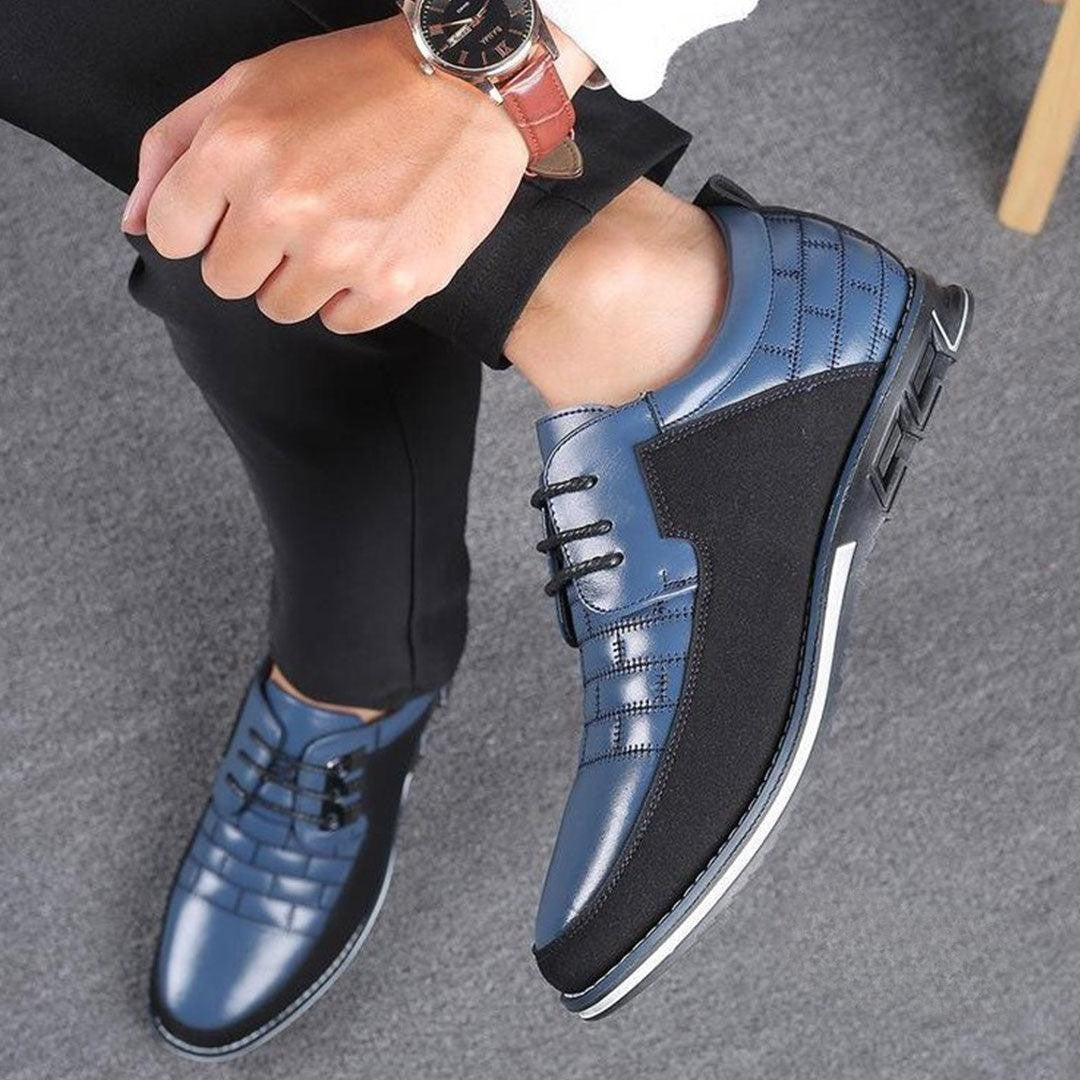 Oak & Sole - Oxford Comfortable, Durable Leather Dress Shoes - Blue
