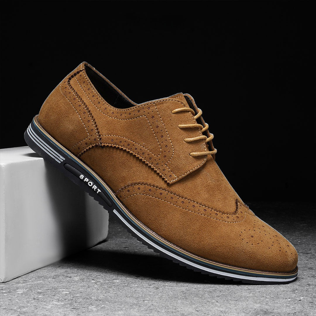 Oak & Sole - Derby Comfortable Elegant Suede Shoes - Brown