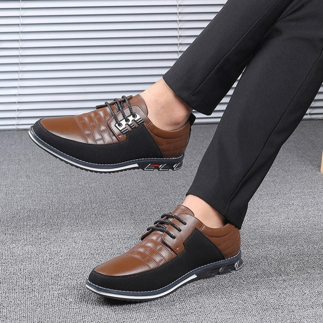 Oak & Sole - Oxford Comfortable Durable Leather Dress Shoes - Brown