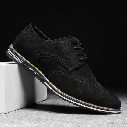Oak & Sole - Derby Comfortable Elegant Suede Shoes - Black