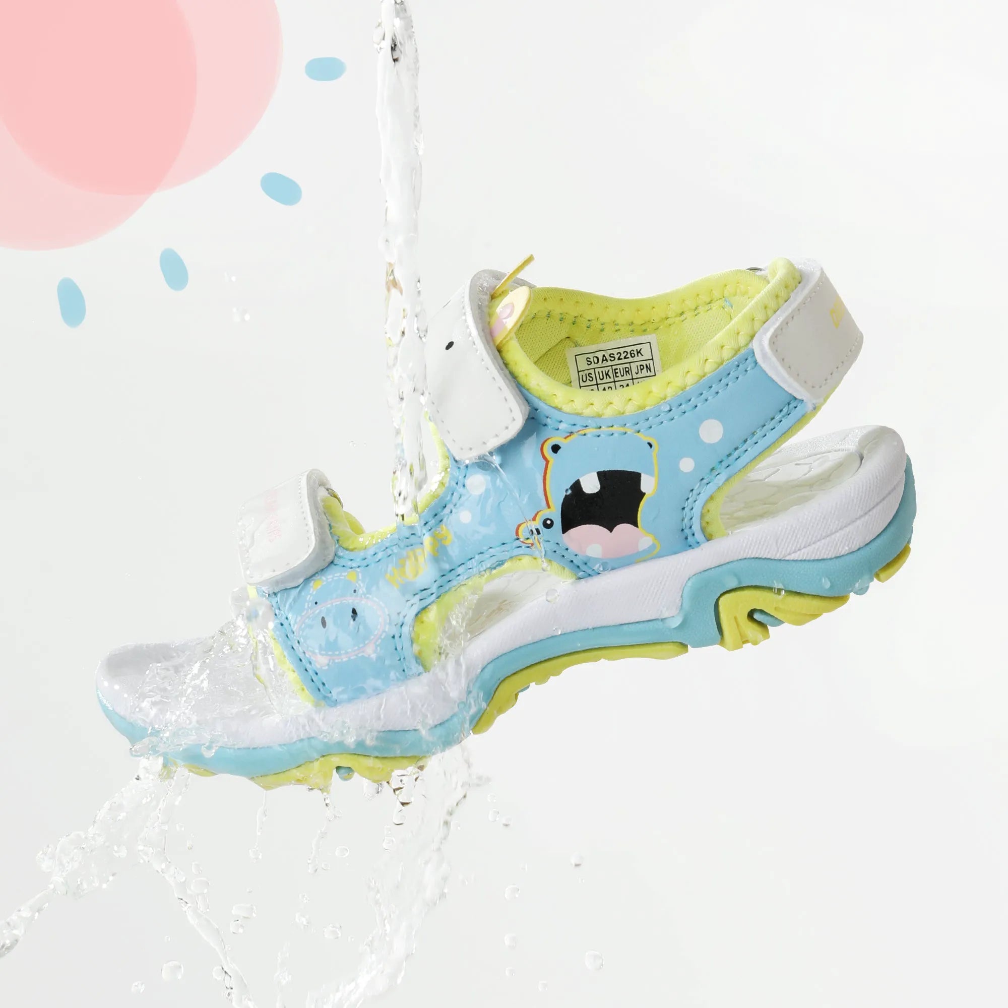 WHITE BLUE YELLOW HIPPO