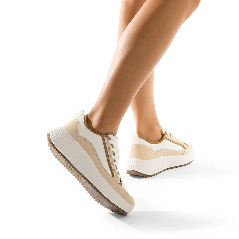BROWN/WHITE-PU