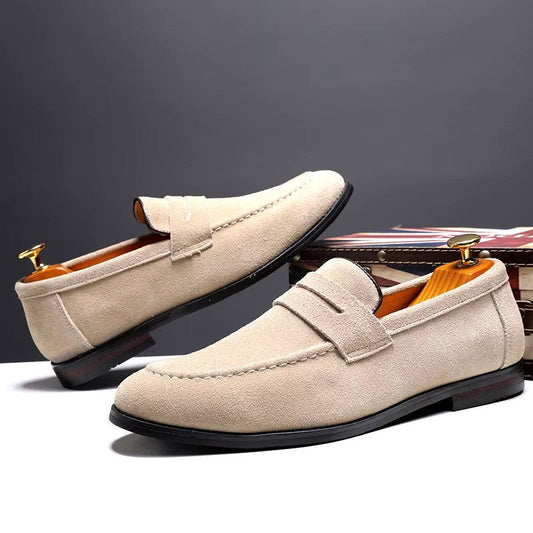 Oak & Sole - Marlow Elegant Premium Suede Loafers - Beige