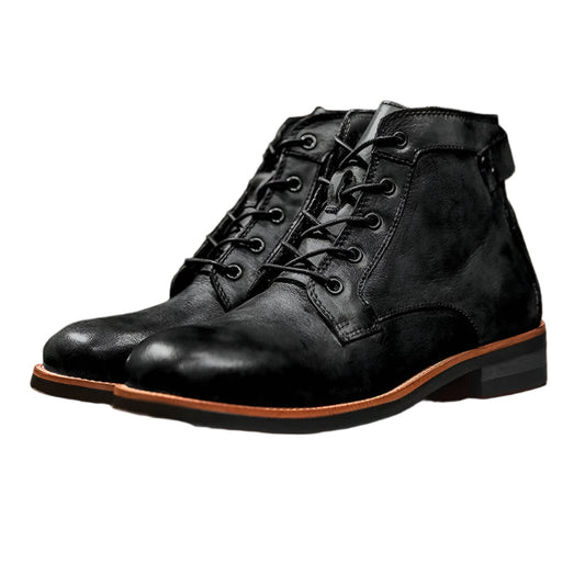 Oak & Sole - Frontier Comfortable Hard-Wearing Leather Boots - Black