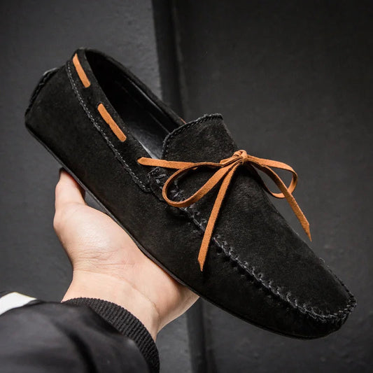 Oak & Sole - Vermont Elegant Comfortable Premium Suede Loafers – Black