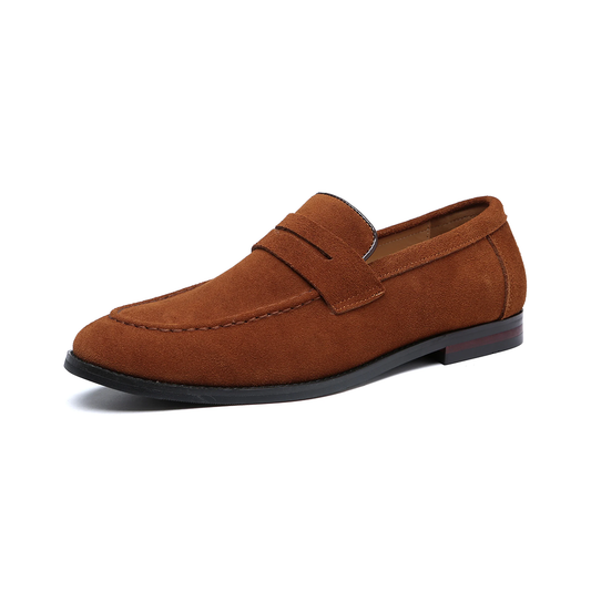 Oak & Sole - Marlow Elegant Premium Suede Loafers - Brown