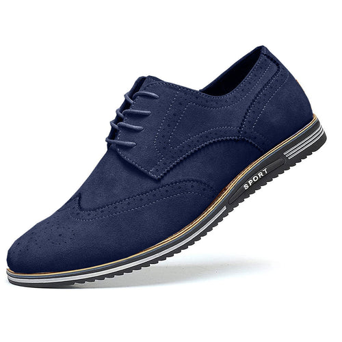 Oak & Sole - Derby Comfortable Elegant Suede Shoes - Blue