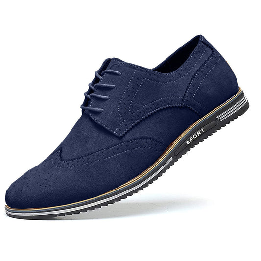 Oak & Sole - Derby Comfortable Elegant Suede Shoes - Blue