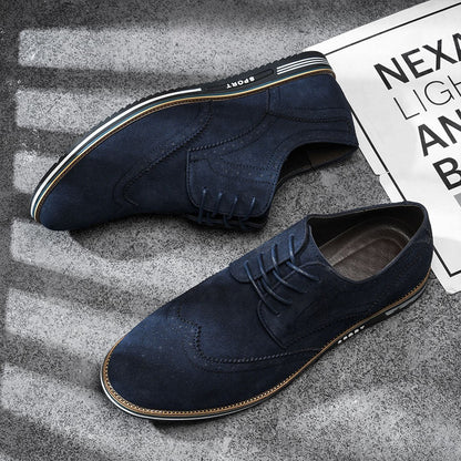 Oak & Sole - Derby Comfortable Elegant Suede Shoes - Blue