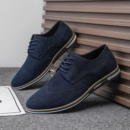 Oak & Sole - Derby Comfortable Elegant Suede Shoes - Blue
